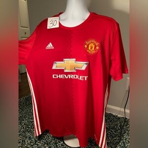 Adidas Red Manchester United Soccer Jersey - XXL- Climacool Newton Heath